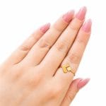 انگشتر طلا زنانه طرح لوزی - Image 2