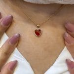 آویز طلا طرح قلب سواروسکی - Image 2