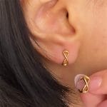 گوشواره طلا زنانه حلقه ای مدل بینهایت - Image 2