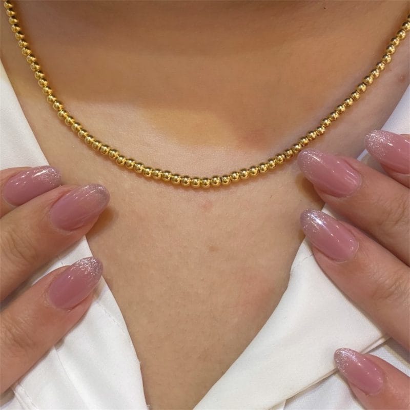 گردنبند طلا زنانه تمام گوی - Image 2