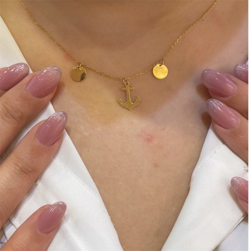 گردنبند طلا زنانه طرح لنگر - Image 2