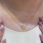 گردنبند طلا طرح قلب و کبوتر - Image 2