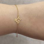 دستبند طلا زنجیری طرح کبوتر - Image 2