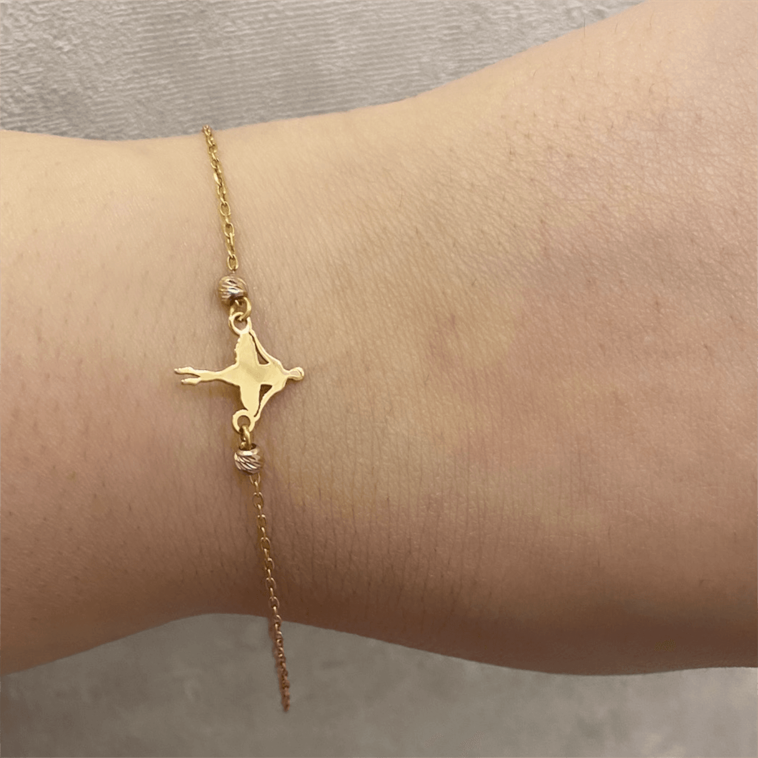 IMG_9953 دستبند طلا زنجیری طرح بالرین - Image 2