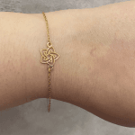 دستبند طلا زنجیری طرح گل - Image 2