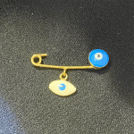 سنجاق سینه طلا کودک طرح چشم نظر - Image 2