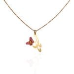 آویز طلا مامان با پروانه صورتی