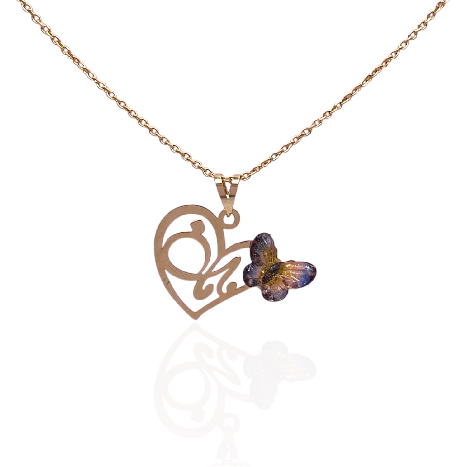 IMG_1572 آویز طلا طرح مامان با پروانه هفت رنگ - Image 1