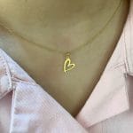 آویز طلا طرح قلب مینیمال - Image 2