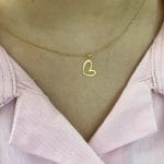 آویز طلا طرح قلب مینیمال - Image 2