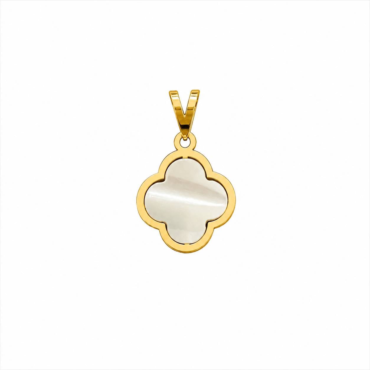 ca9b68dd2e03e933b3bdf60243e219700341f28954c172d4b82a1d18c30ef253(1) آویز طلا طرح گل ونکلیف صدفی - Image 1